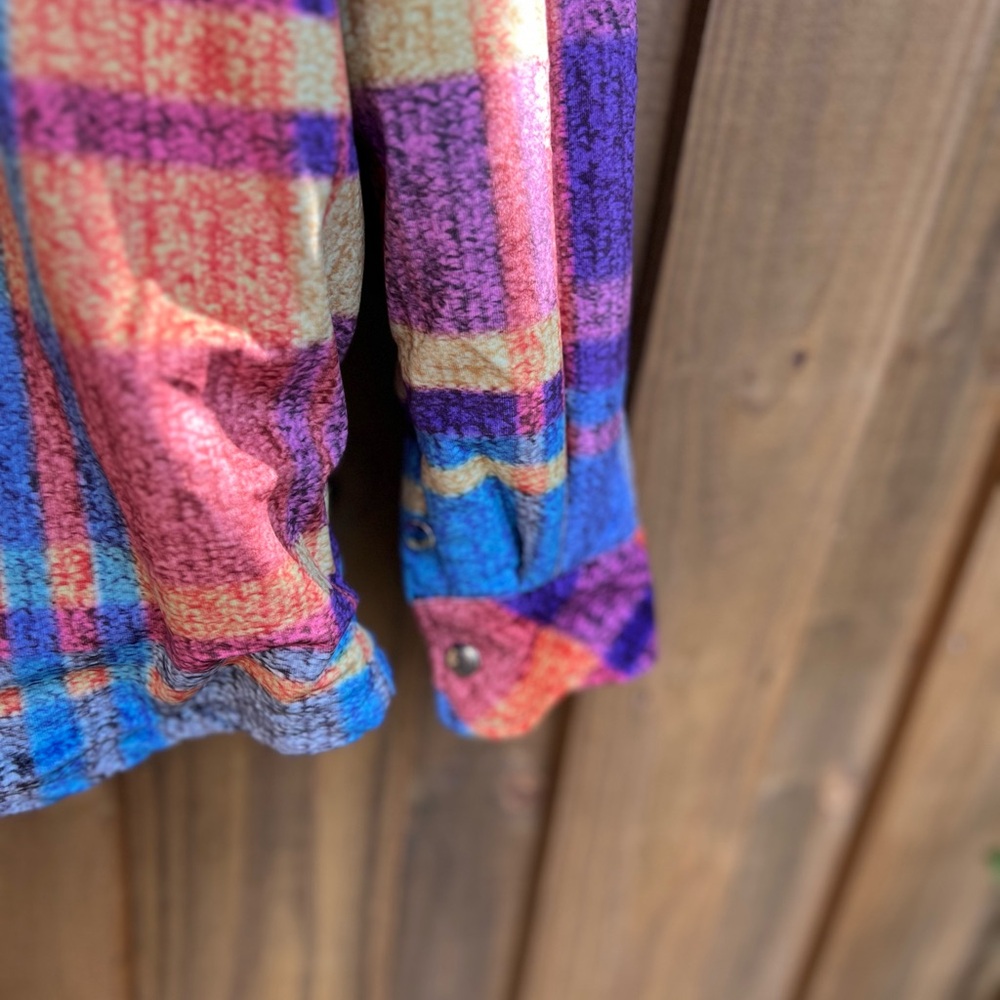JonviDesign Vintage MultiColor Plaid Button/Snap Jacket - Picture 6 of 13